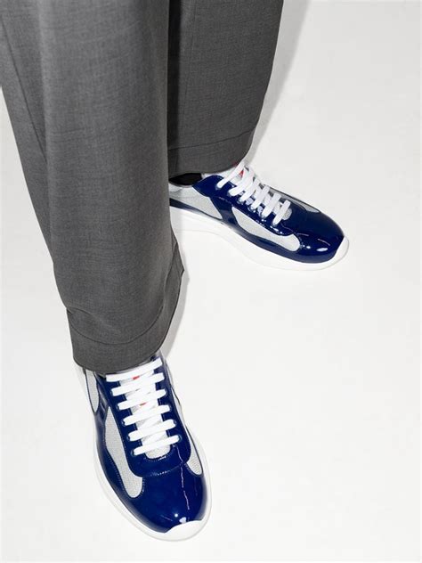 prada white and blue sneakers|prada white high top sneakers.